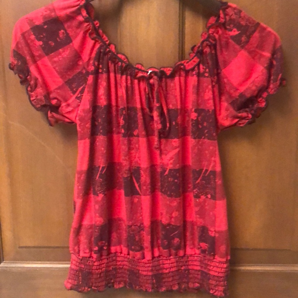Red plaid top Sz Small